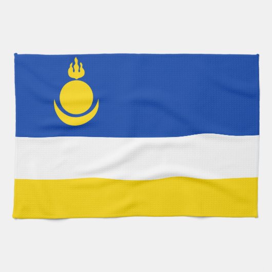 Patriotic Buryatia Flag Theedoek (Horizontaal)