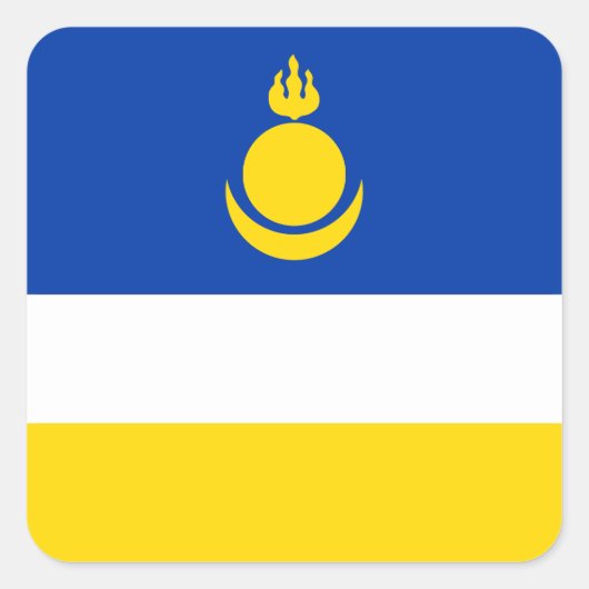 Patriotic Buryatia Flag Vierkante Sticker (Voorkant)