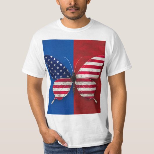 "Patriotic Butterfly" - a t-shirt design featuring (Voorkant)