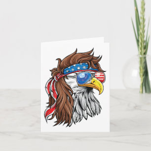 Patriotic Byld Eagle Mullet Amerikaanse vlag 4e Kaart