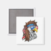 Patriotic Byld Eagle Mullet Amerikaanse vlag 4e Magneet (Voorkant / Achterkant)