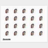 Patriotic Byld Eagle Mullet Amerikaanse vlag 4e Ronde Sticker (Vel)