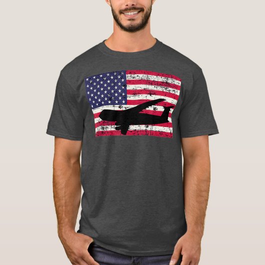 Patriotic C5 Galaxy jet American flag T-shirt (Voorkant)