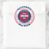 Patriotic California Circle Design Sticker (Tas)