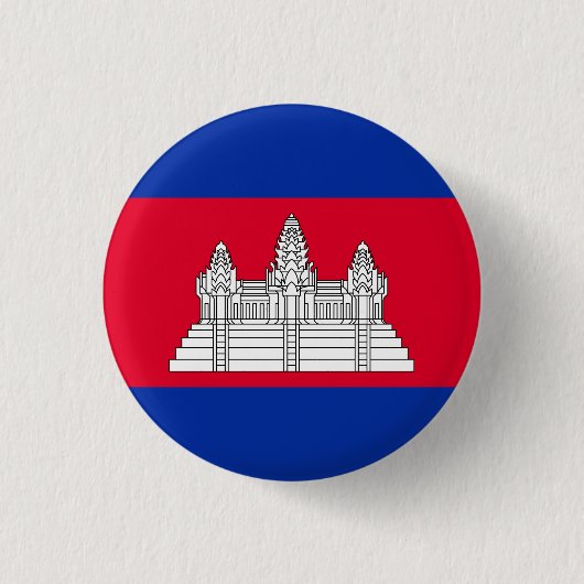 Patriotic Cambodia Flag Button (Voorkant)