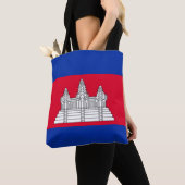 Patriotic Cambodia Flag Canvas tas (Dichtbij)