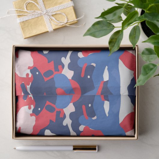 Patriotic Camo Red White Blue USA Freedom Tissuepapier (Geschenk)