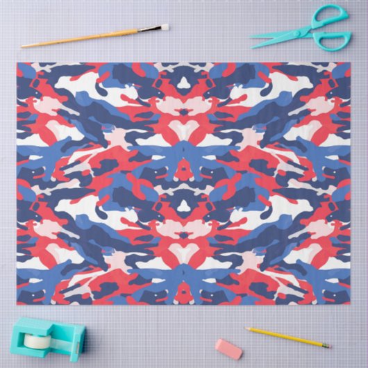 Patriotic Camo Red White Blue USA Freedom Tissuepapier (Craft)
