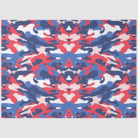 Patriotic Camo Red White Blue USA Freedom Tissuepapier (Voorkant)