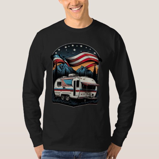 Patriotic Camping And Caravan Adventure USA 1 T-shirt (Voorkant)