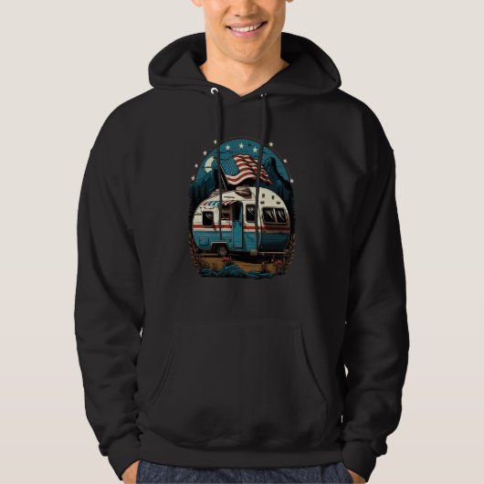 Patriotic Camping And Caravan Adventure USA 7 Hoodie (Voorkant)