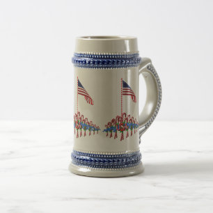 Patriotic Candy Canes kerstaine Bierpul