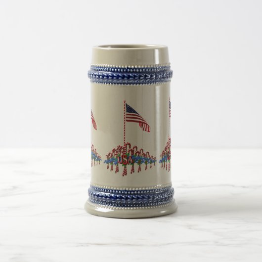 Patriotic Candy Canes kerstaine Bierpul (Center)