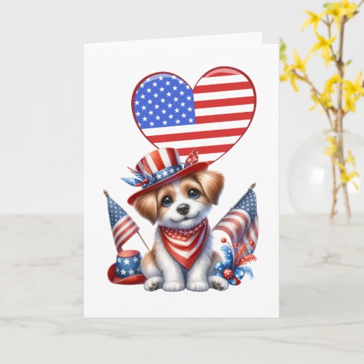 Patriotic Canine Kaart (Gele Bloem)