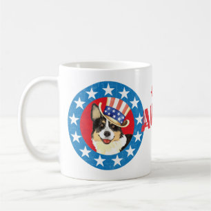 Patriotic Cardigan Welsh Corgi Coffee Mok