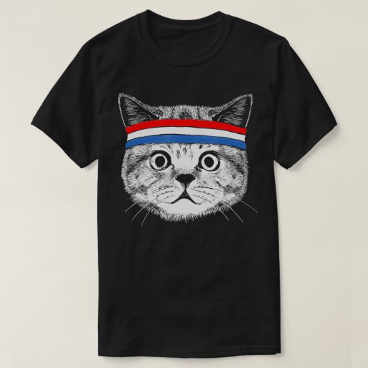 Patriotic Cat July Fourth USA American Flag 4th o T-shirt (Design voorkant)