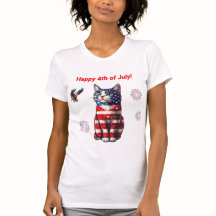 Patriotic Cat T Shirt, American Flag TShirt, Veren