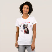 Patriotic Cat T-Shirt, Amerikaans T-shirt voor kit (Voorkant volledig)