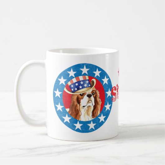 Patriotic Cavalier King Charles Spaniel Koffiemok (Links)