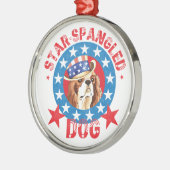 Patriotic Cavalier King Charles Spaniel Metalen Ornament (Links)