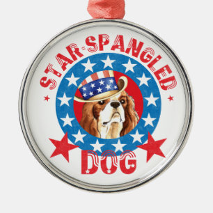Patriotic Cavalier King Charles Spaniel Metalen Ornament