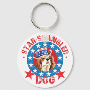 Patriotic Cavalier King Charles Spaniel Sleutelhanger