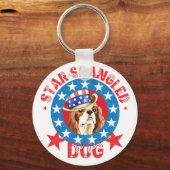 Patriotic Cavalier King Charles Spaniel Sleutelhanger (Voorkant)