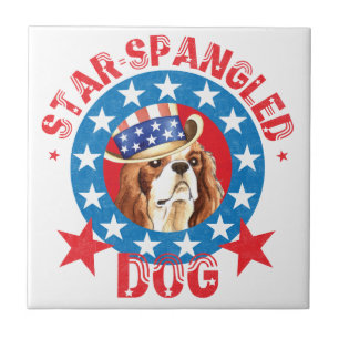 Patriotic Cavalier King Charles Spaniel Tegeltje