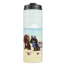 Patriotic Cavalier King Charles Spaniels Beach 