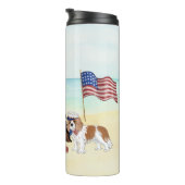 Patriotic Cavalier King Charles Spaniels Beach  Thermosbeker (Geroteerd rechts)