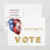 Patriotic Celebration Vote Briefkaart (Voorkant / Achterkant)
