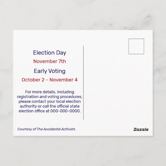 Patriotic Celebration Vote Briefkaart (Achterkant)