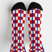 Patriotic Checker Stripe Crew Socks Sokken (Top)
