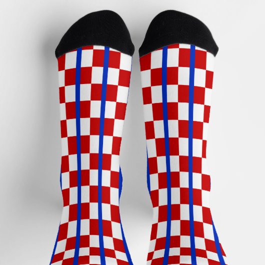 Patriotic Checker Stripe Crew Socks Sokken (Top)