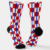 Patriotic Checker Stripe Crew Socks Sokken (Gebogen)
