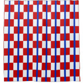 Patriotic Checker Stripe Shower Curtain Douchegordijn (Voorkant)
