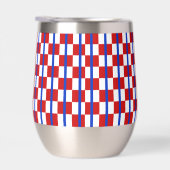 Patriotic Checker Stripe Stemless Wine Tumbler (Rechts)