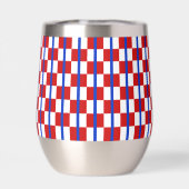 Patriotic Checker Stripe Stemless Wine Tumbler (Achterkant)