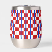 Patriotic Checker Stripe Stemless Wine Tumbler (Voorkant)