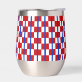 Patriotic Checker Stripe Stemless Wine Tumbler (Links)