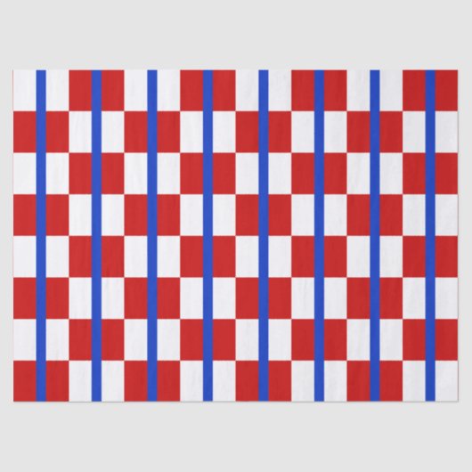 Patriotic Checker Stripe Tissue Paper Tissuepapier (Voorkant)
