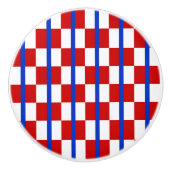 Patriotic Checkerboard Ceramic Knob Keramische Knop (Voorkant)