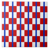 Patriotic Checkerboard Ceramic Tile Tegeltje (Voorkant)