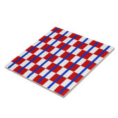 Patriotic Checkerboard Ceramic Tile Tegeltje (Zijkant)