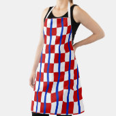 Patriotic Checkerboard Kitchen Apron Schort (Insitu)