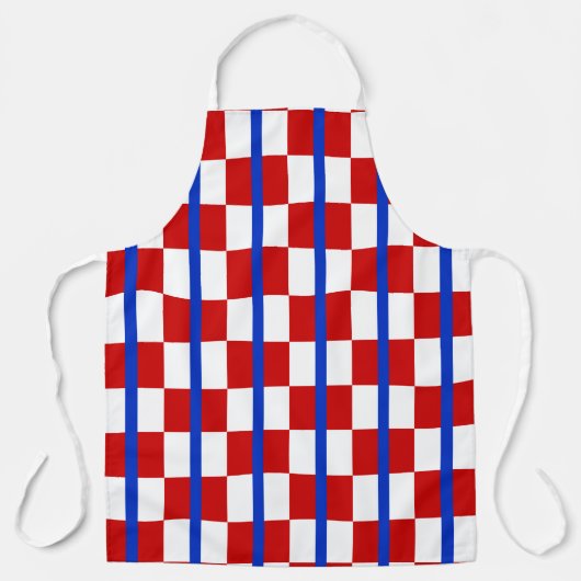 Patriotic Checkerboard Kitchen Apron Schort (Voorkant)