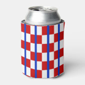 Patriotic Checkerboard Stripe Beverage Cooler (Blikje Voorkant)