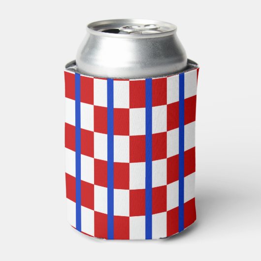 Patriotic Checkerboard Stripe Beverage Cooler (Blikje Voorkant)