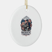 Patriotic Chess Player Vector Graphic Tee Keramisch Ornament (Rechts)
