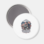 Patriotic Chess Player Vector Graphic Tee Magneet (Voorkant / Achterkant)